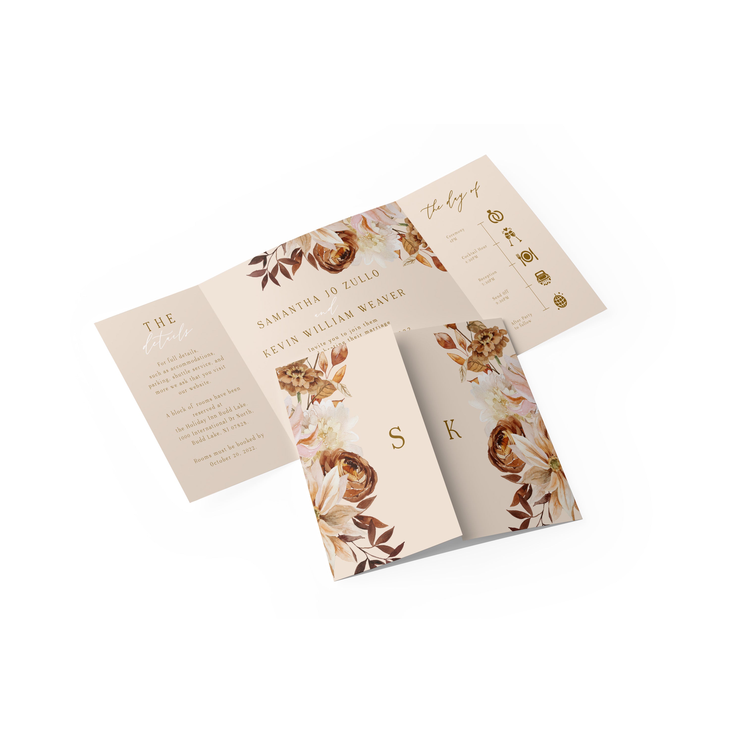 Personalised Rustic Wedding Invitations EUCALYPTUS LEAVES & PAMPAS packs of  10