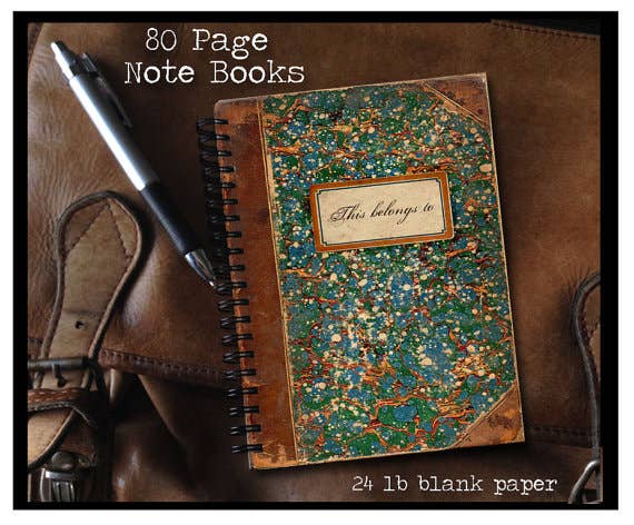 This Belongs To Vintage Marbled Unlined Journal