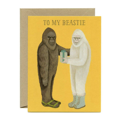 Beastie Bigfoot Sasquatch &amp; Yeti Best Friends Birthday Card