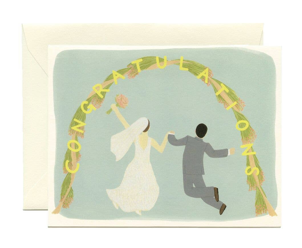 Bride &amp; Groom Flower Arch Ceremony Wedding Card