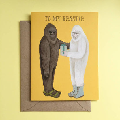 Beastie Bigfoot Sasquatch &amp; Yeti Best Friends Birthday Card