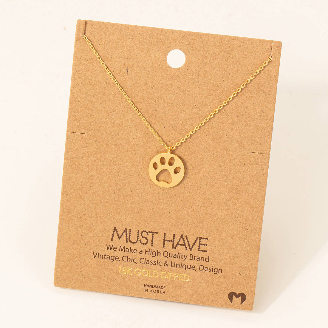 Paw Print Pendant Necklace: S