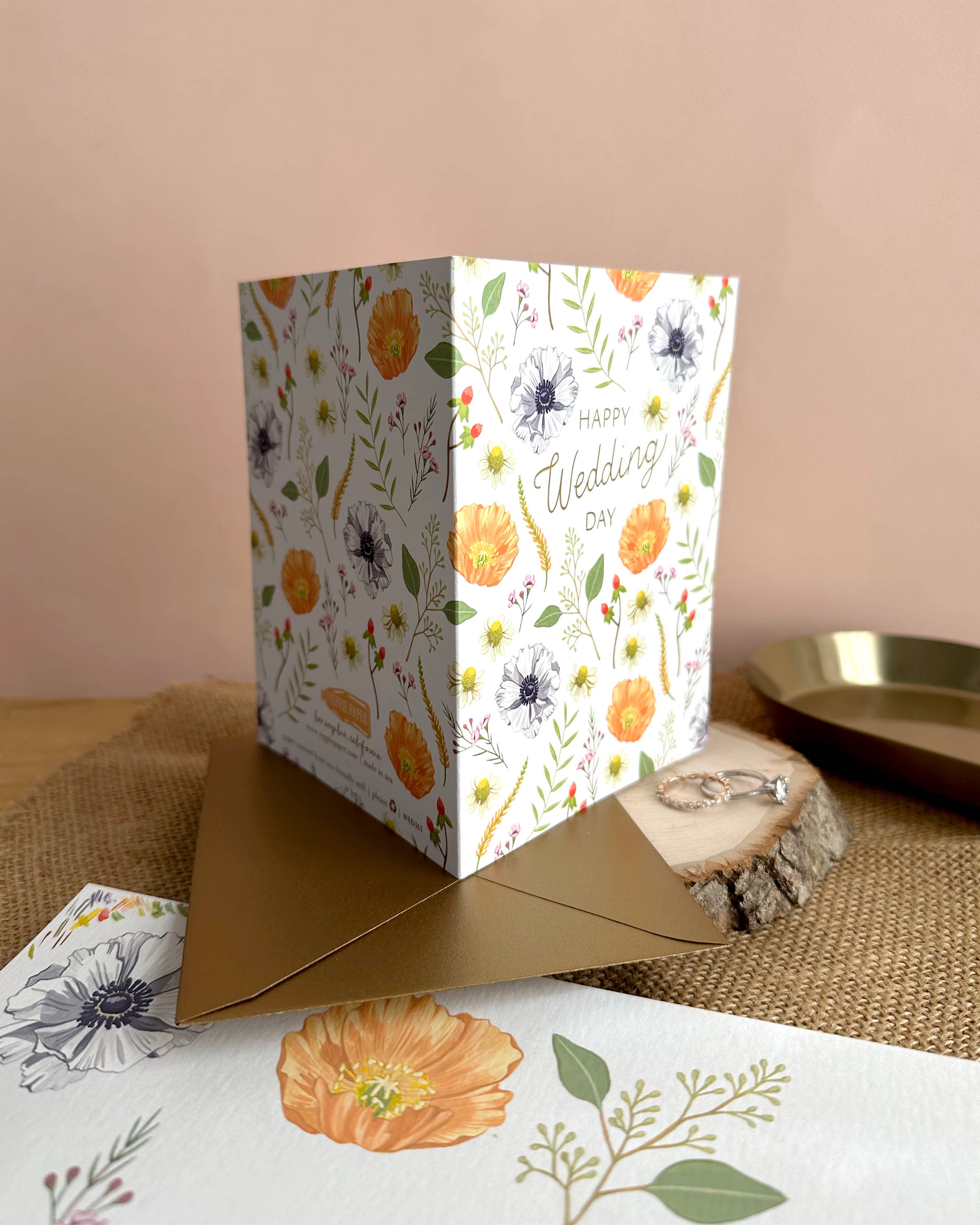 Flower Wedding Congratulations Card *Foil Stamped*