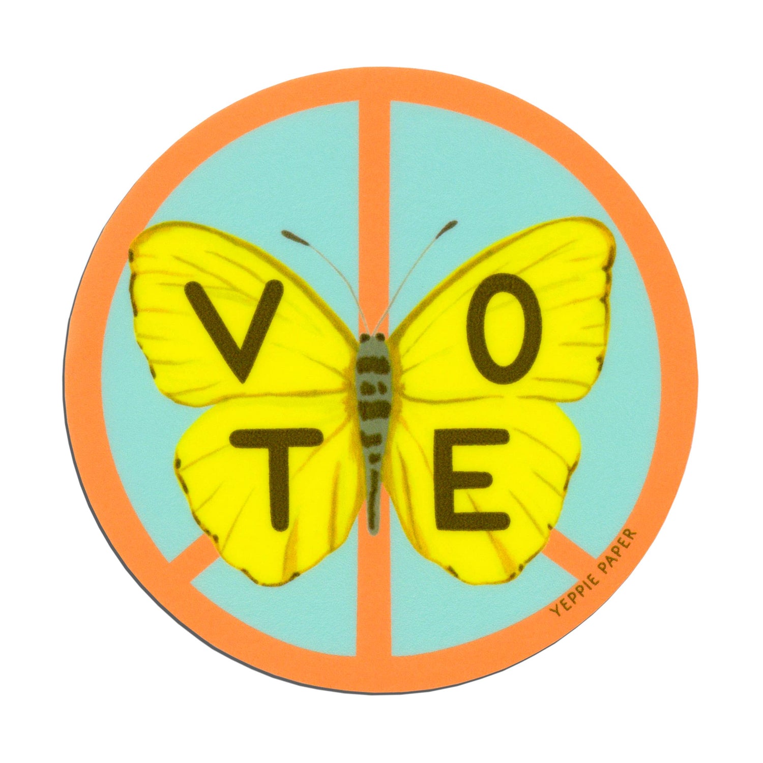 Butterfly Vote Election Peace Sticker