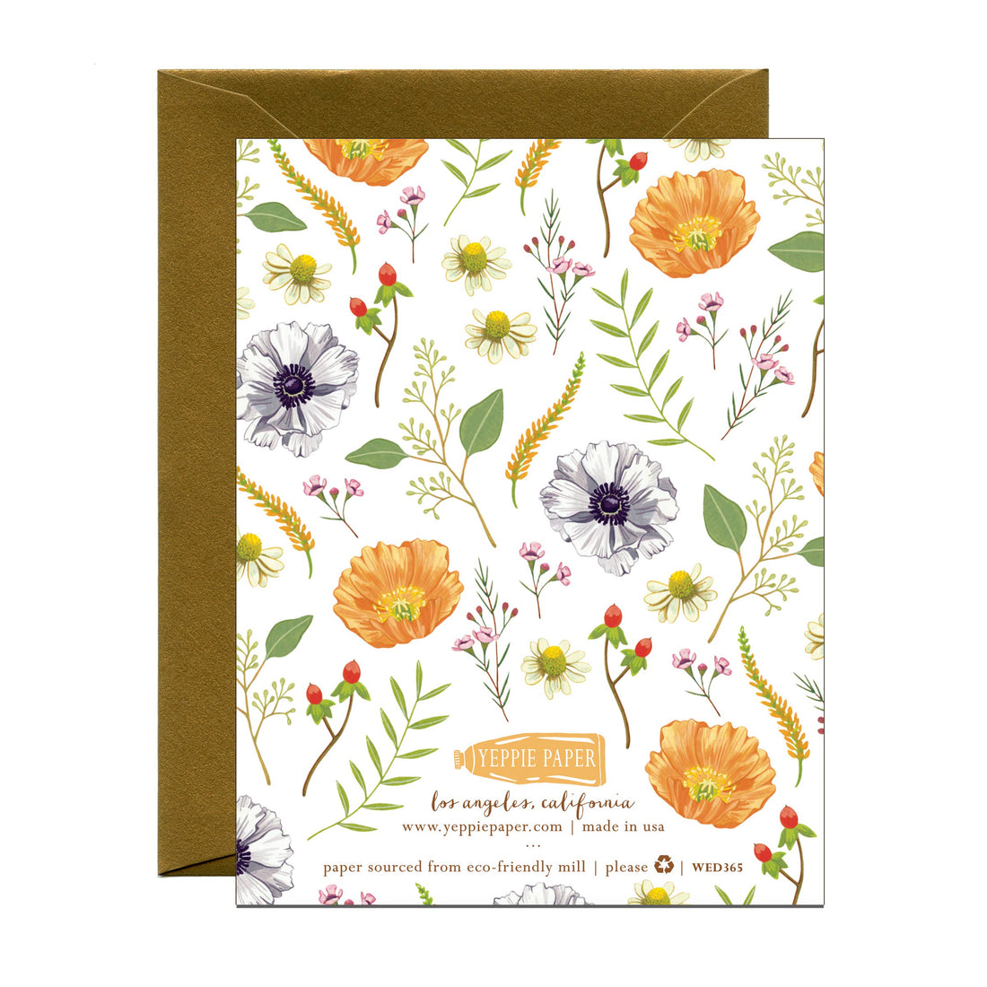 Flower Wedding Congratulations Card *Foil Stamped*