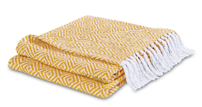 Hand woven 100% Cotton Throw Blankets with Fringes  50X60&