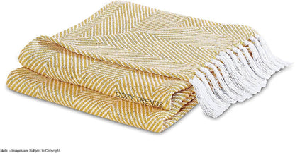 Hand woven 100% Cotton Throw Blankets with Fringes  50X60&