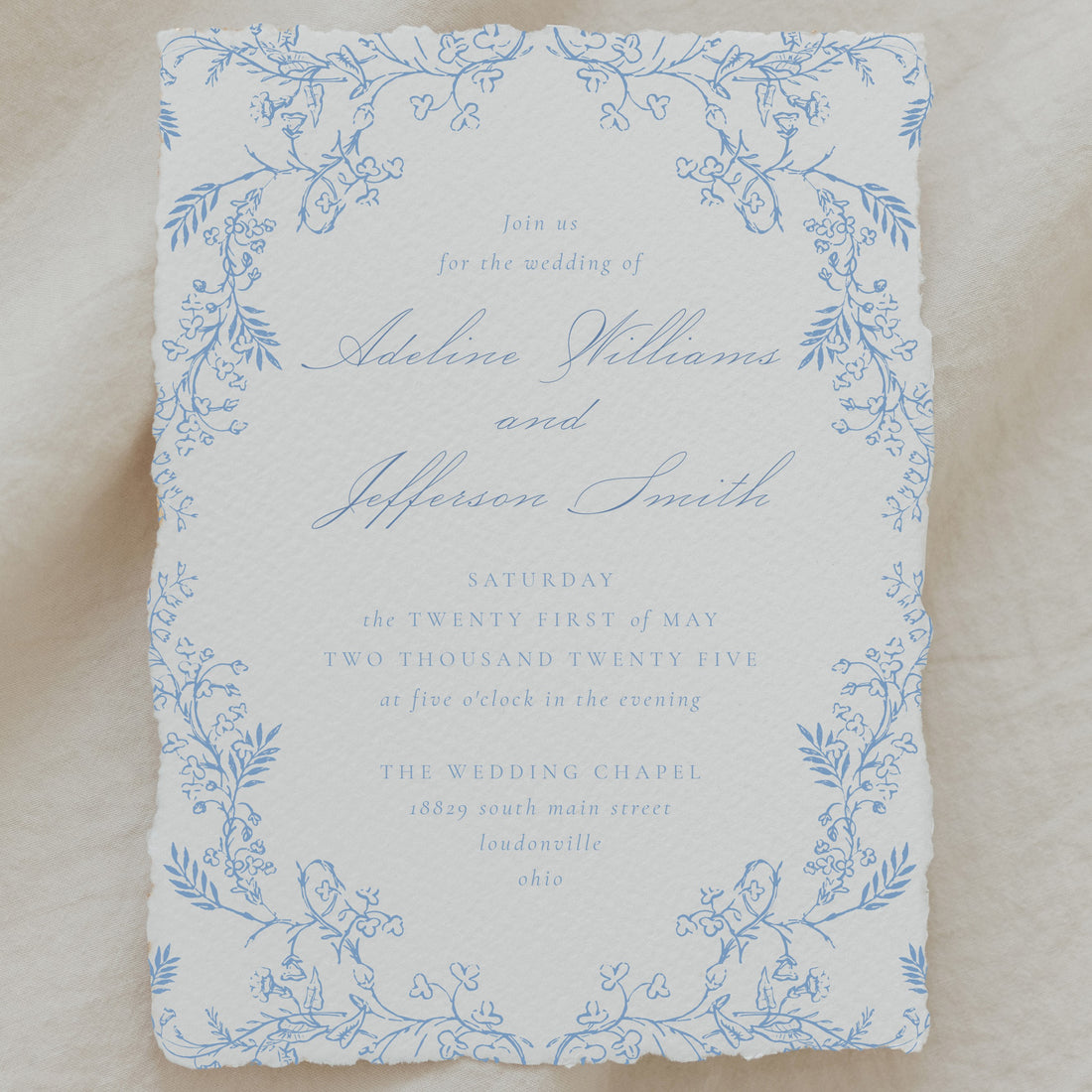 Deckled Edge Adeline Invitation