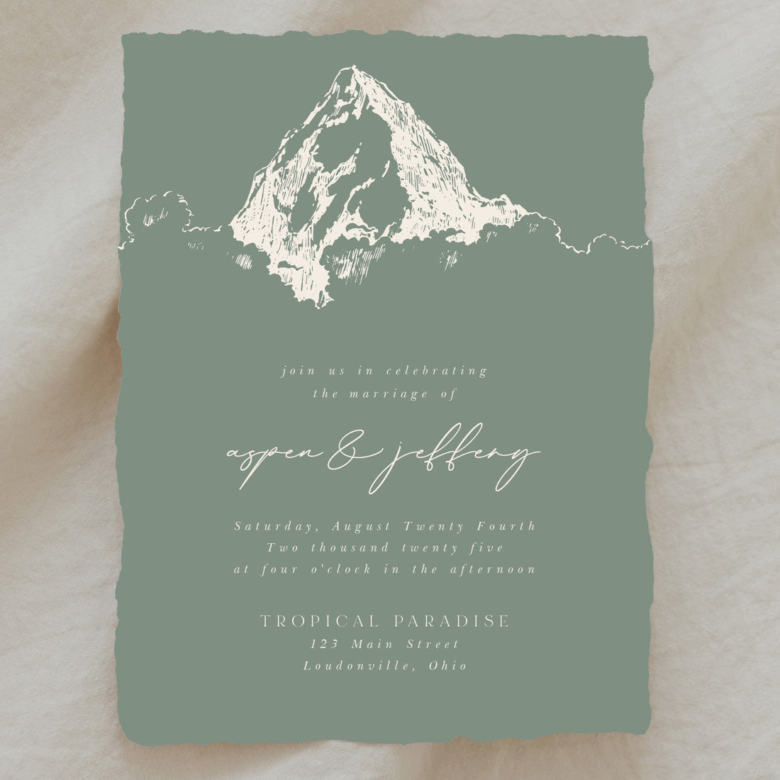 Deckled Edge Aspen Invitation