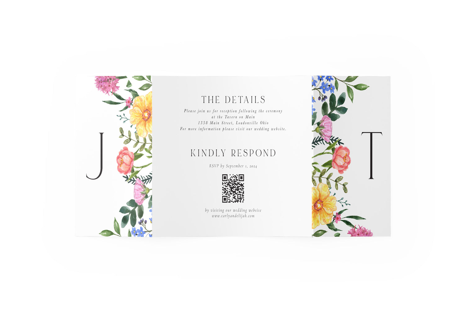 Canvas Wildflower Gate Fold Invitation