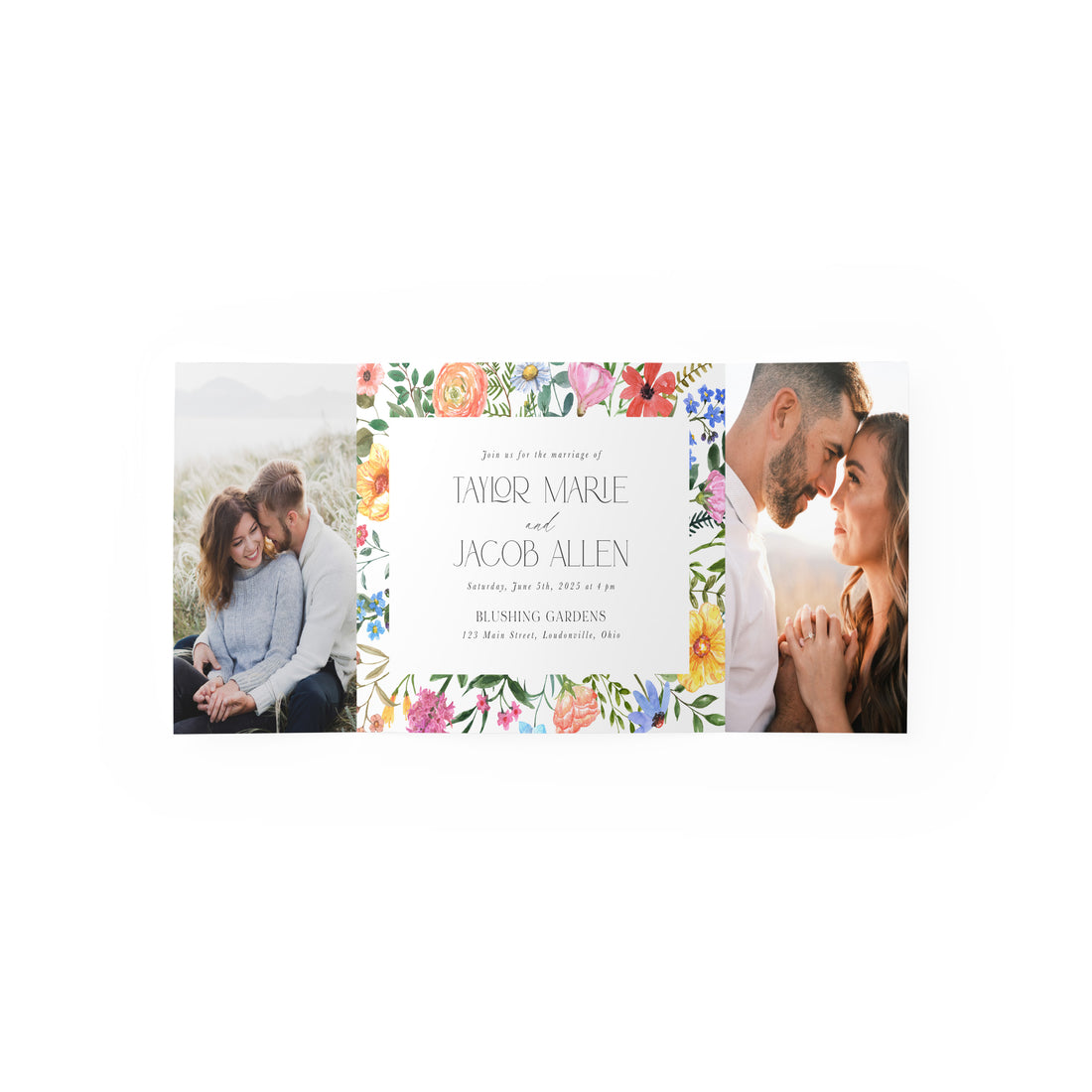 Canvas Wildflower Gate Fold Invitation