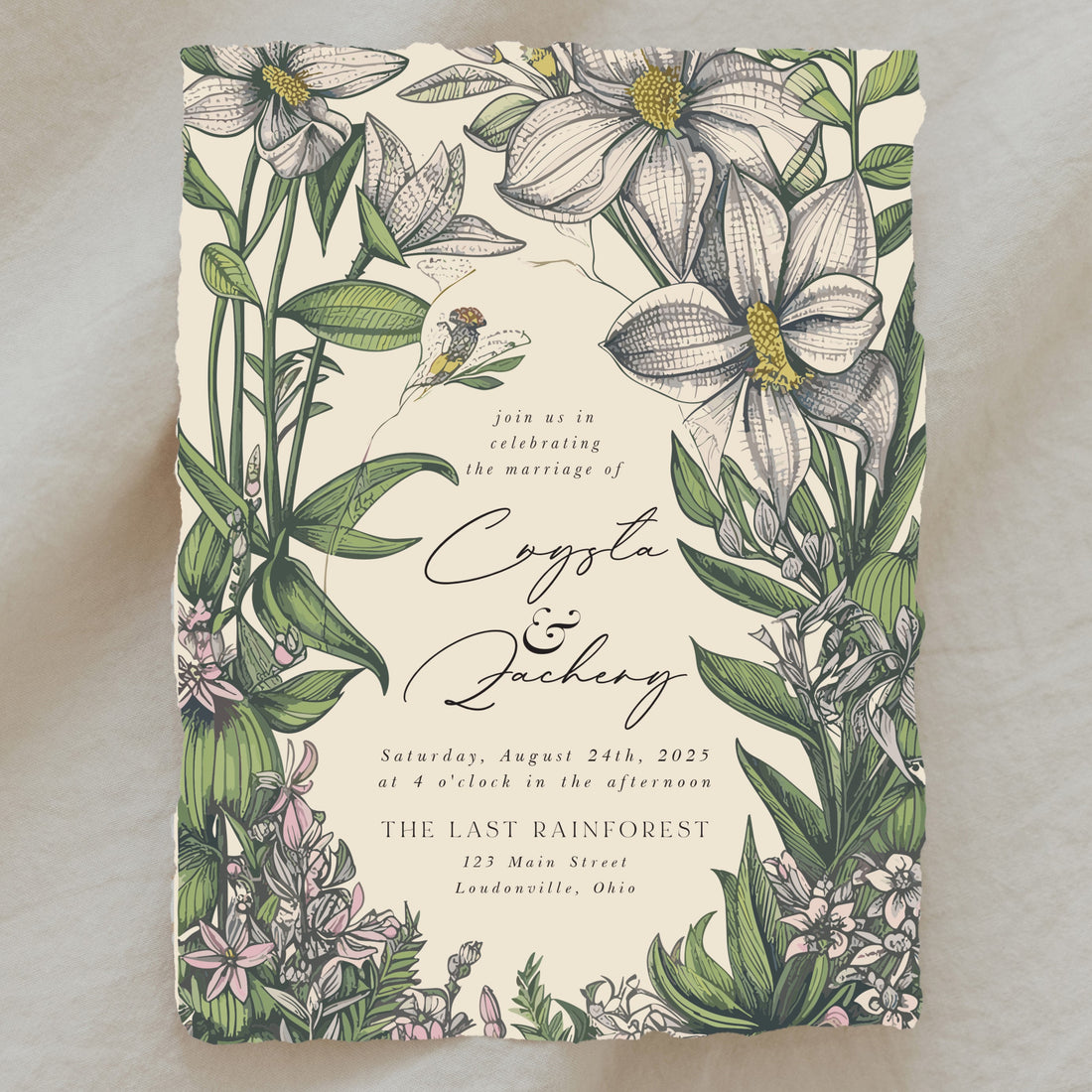 Deckled Edge Crysta Invitation