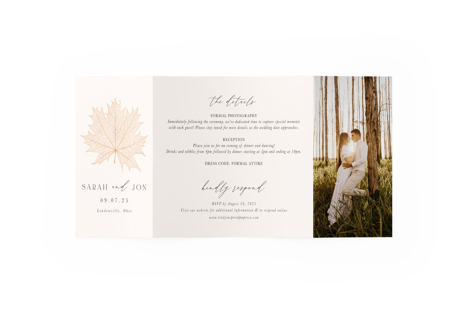 Fall Leaf Gate Fold Invitation