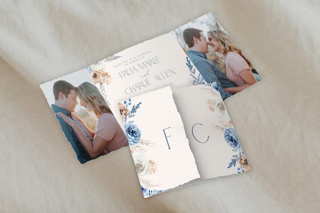 Deckled Edge Freya Gatefold Invitation