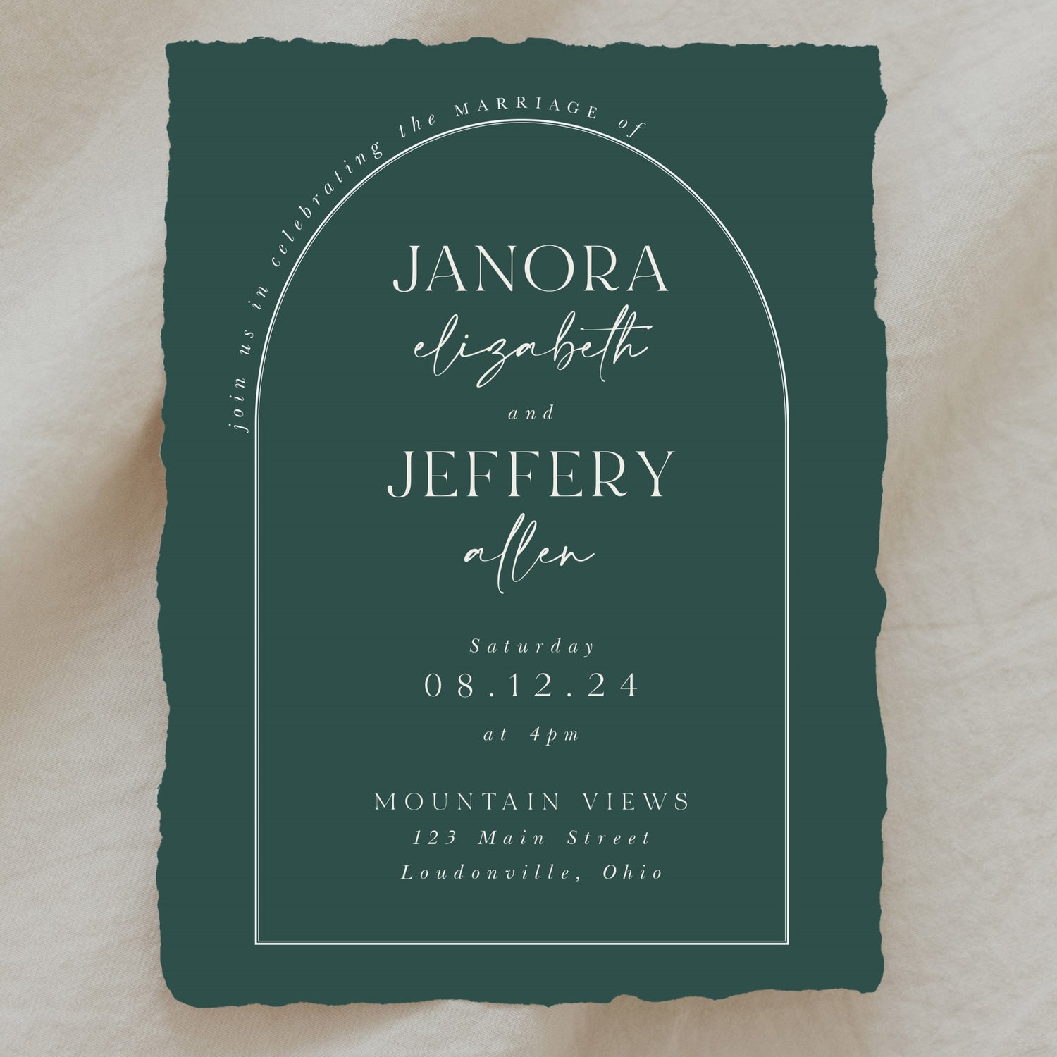 Deckled Edge Janora Invitation