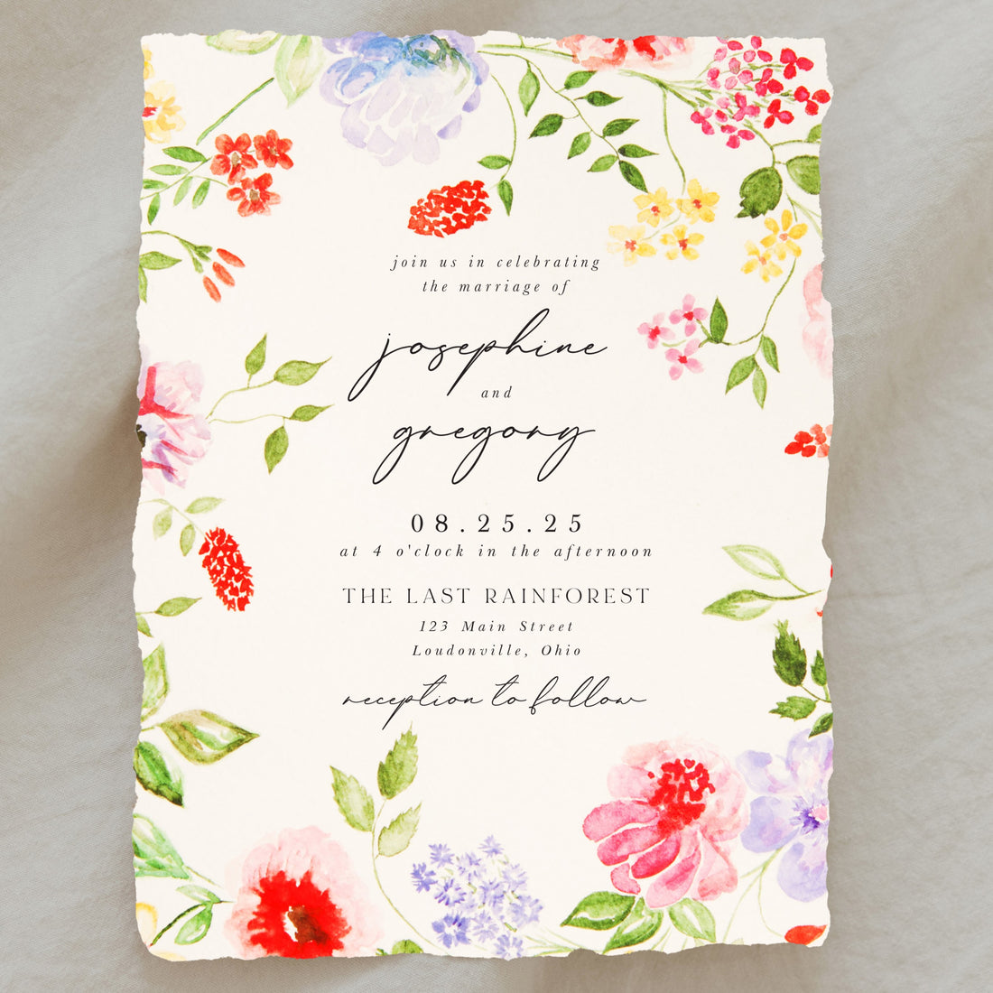 Deckled Edge Josephine Invitation