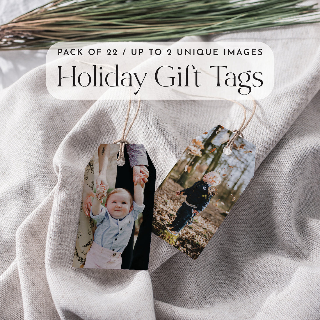 Custom Holiday Gift Tags | Pack of 22 | Up to 2 Unique Images