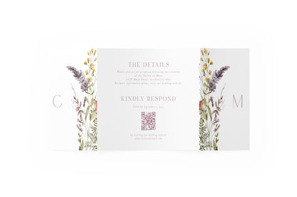 Lavender Rose Gate Fold Invitation