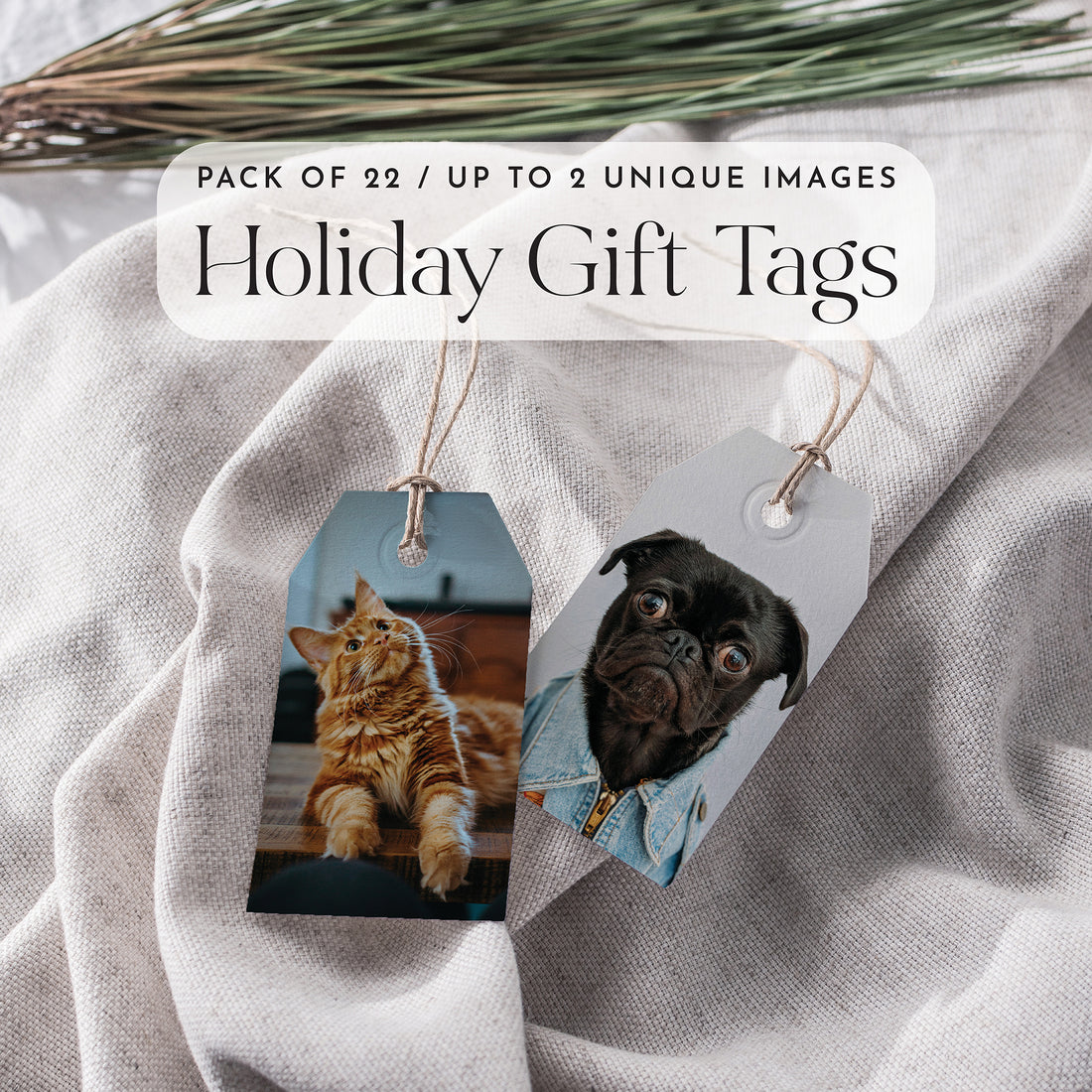 Custom Holiday Gift Tags | Pack of 22 | Up to 2 Unique Images