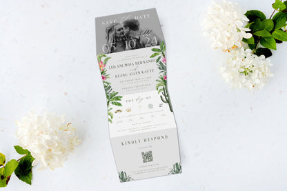 Desert Tropical Tri Fold Invitation