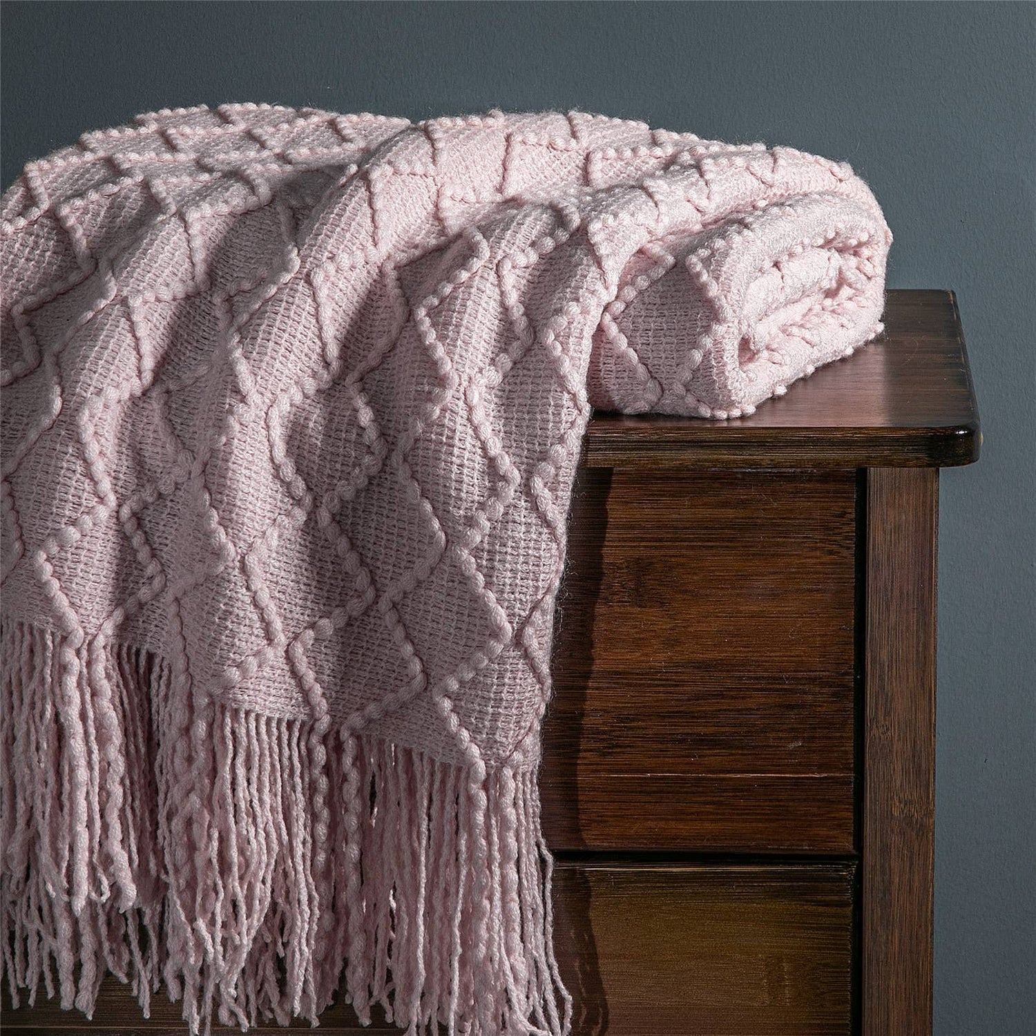 Textured Wavy Design 50x60 Inch Throw Blanket: Pink