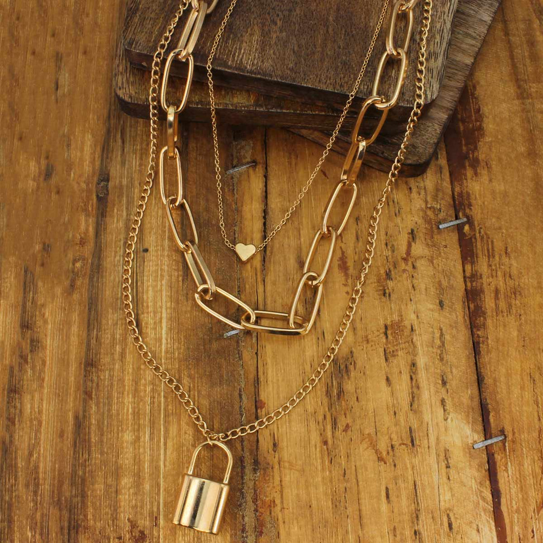 Locked in Love Gold Layer Necklace