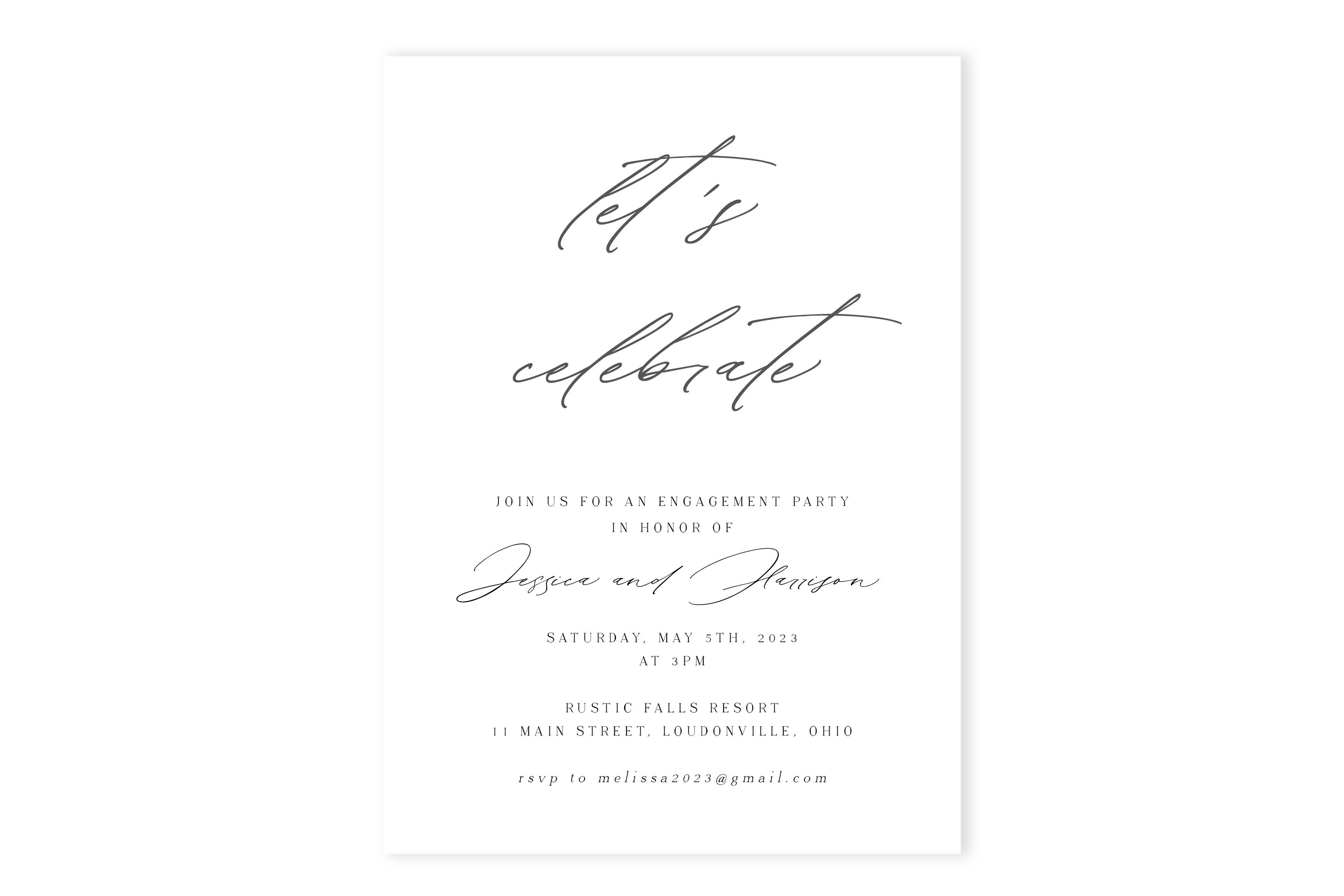 Modern Engagement Party Invitation – Truly Inspired Paper Co.