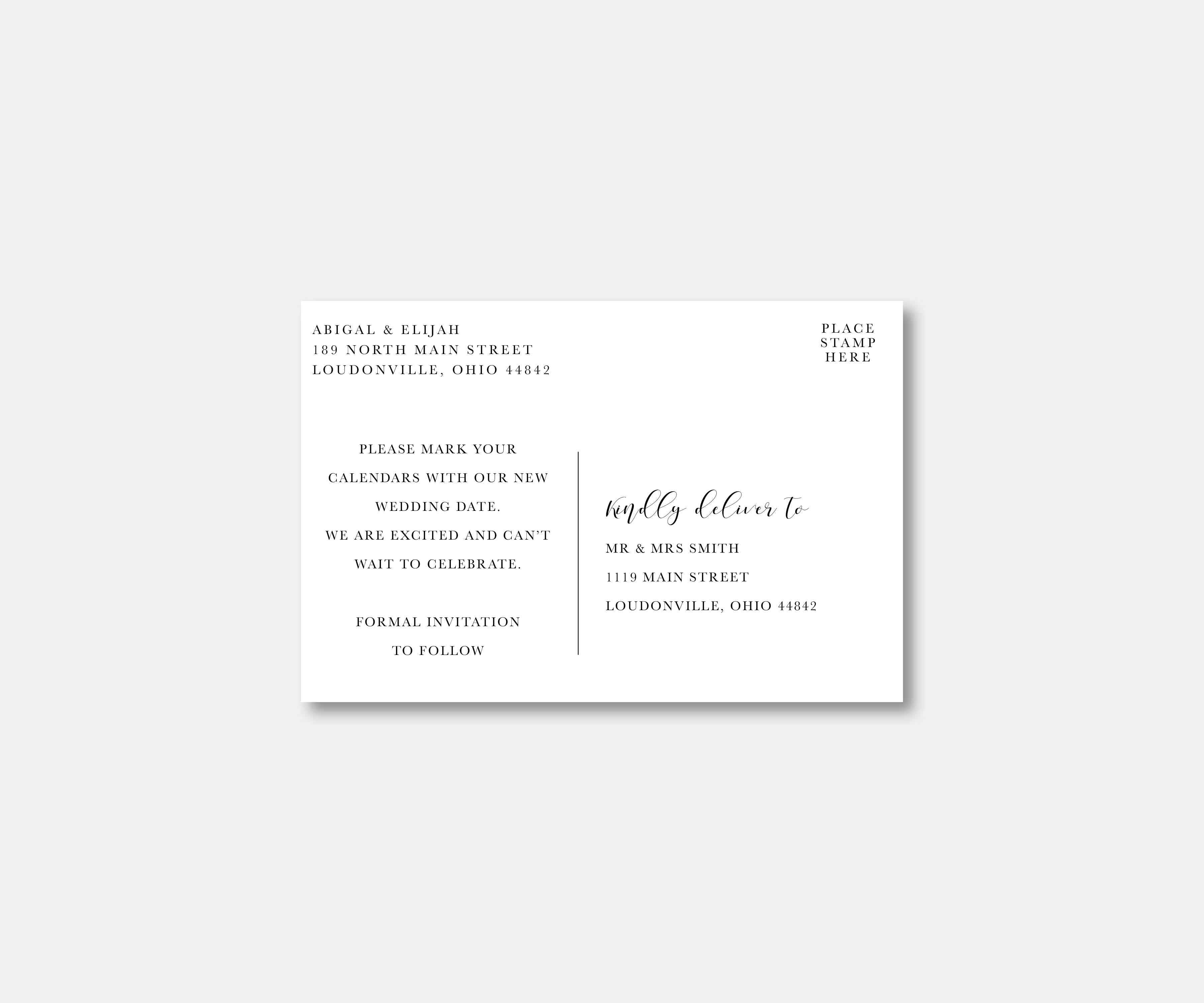 Script Wedding Postcard