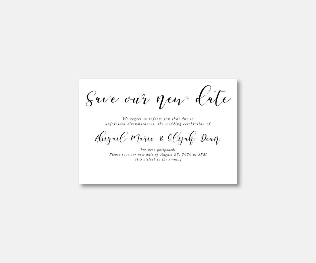 Script Wedding Postcard