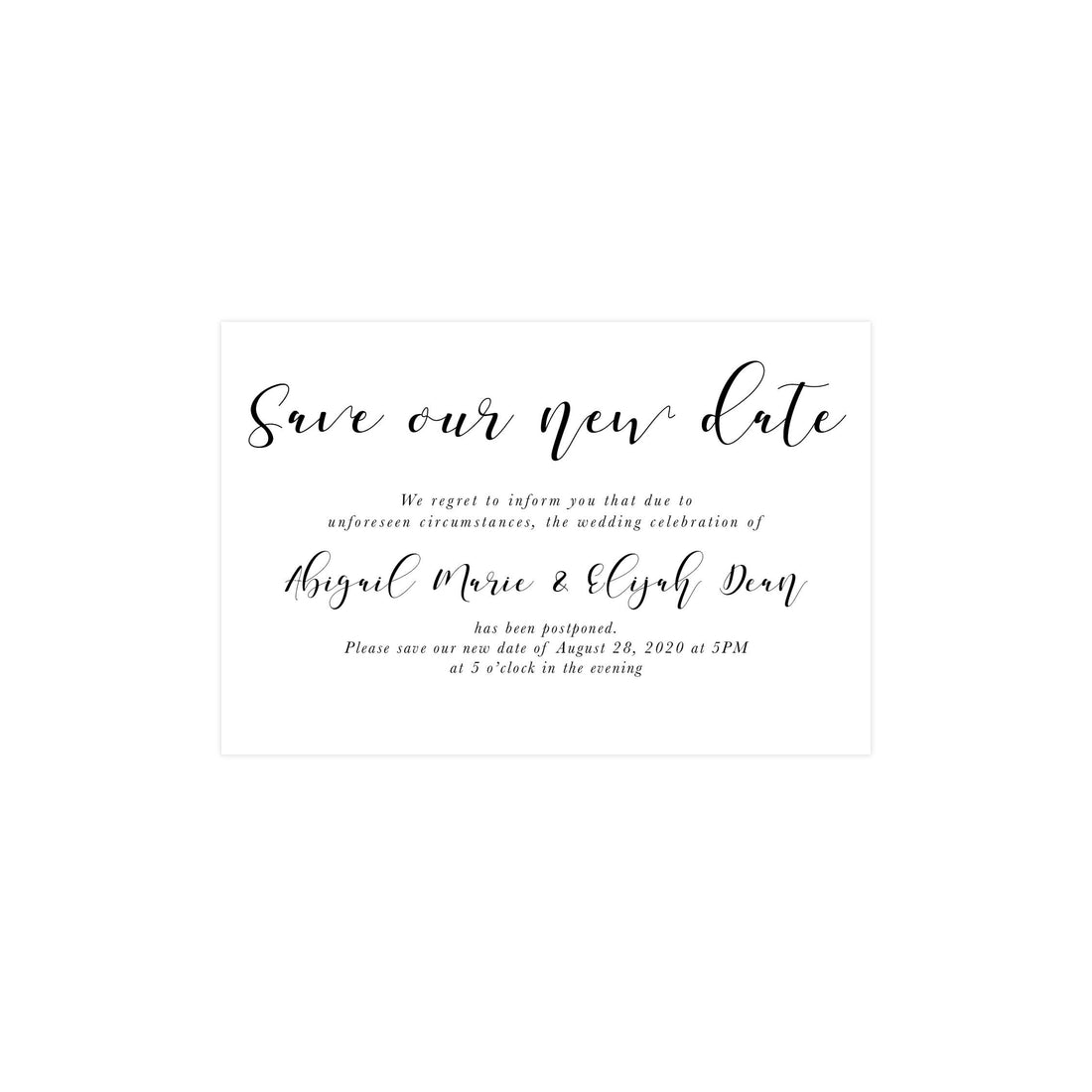 Script Wedding Postcard