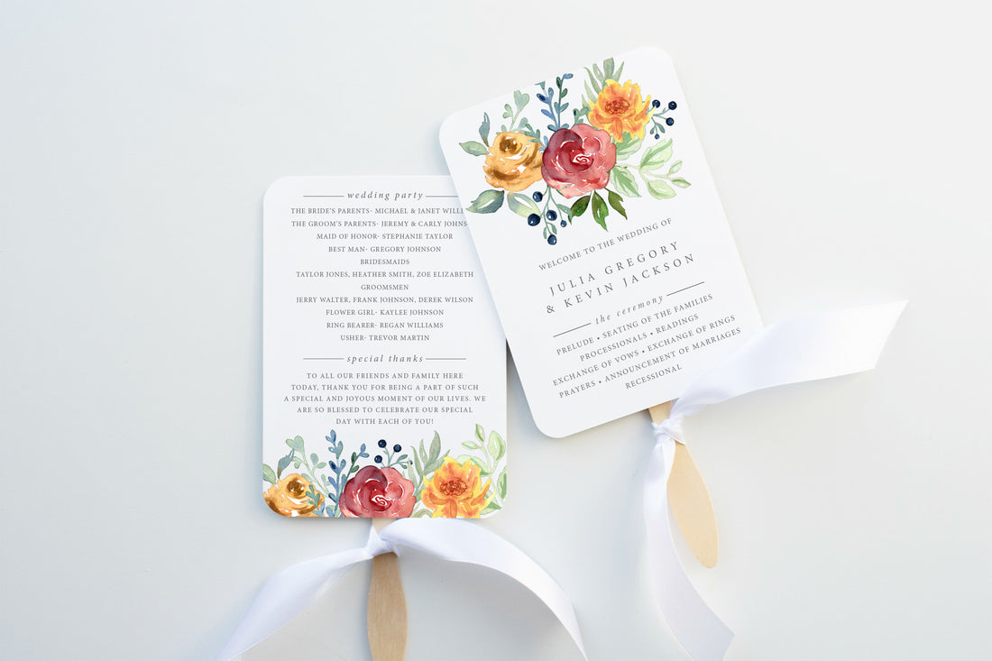 Spring Wedding Program Fan