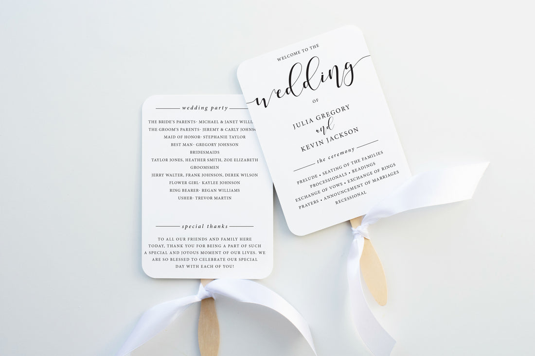 Scripted Wedding Program Fan